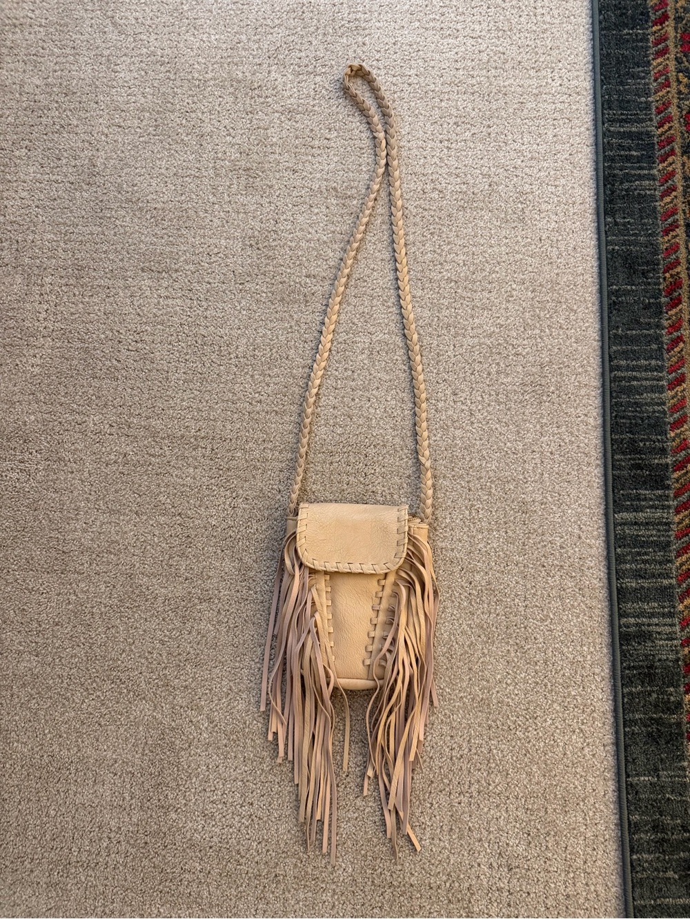 Fringe Crossbody Bag - Beige